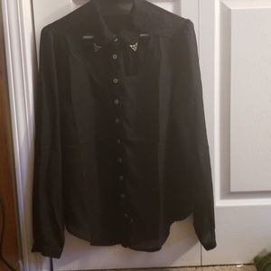 Button down with cutout